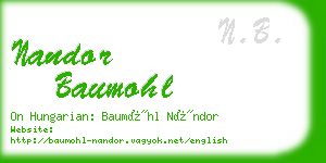 nandor baumohl business card